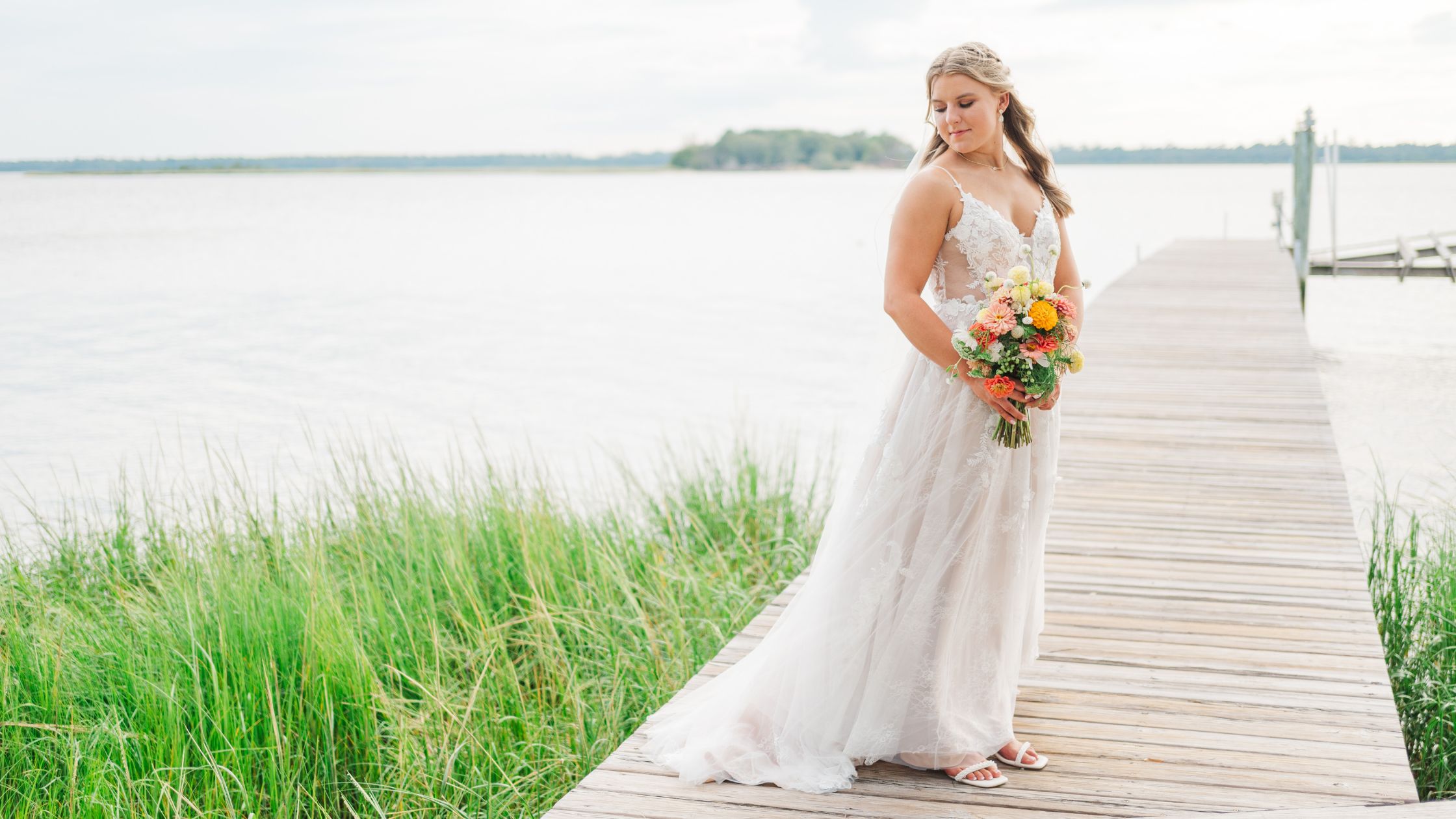 bridal portrait of a bride at her wedding venue near raleigh, nc