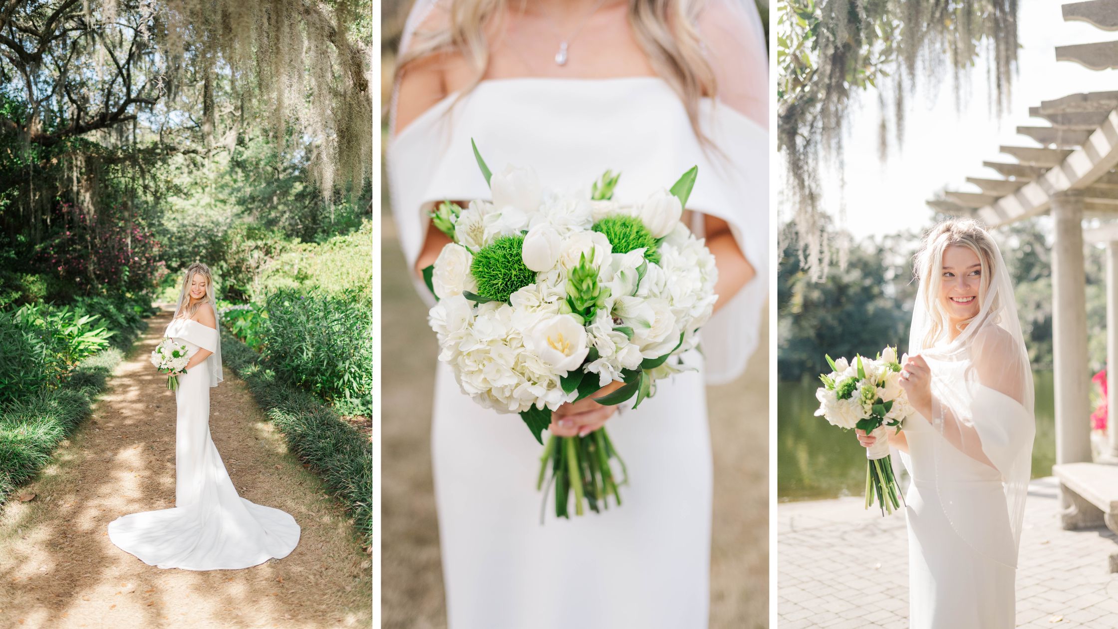 collage of bridal portraits in raleigh, nc